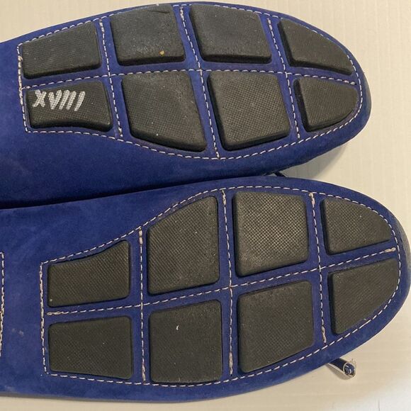 MERCANTI Fiorentini Nubuck Driving Shoes Blue Leather Loafers Womens 9B - Picture 10 of 14